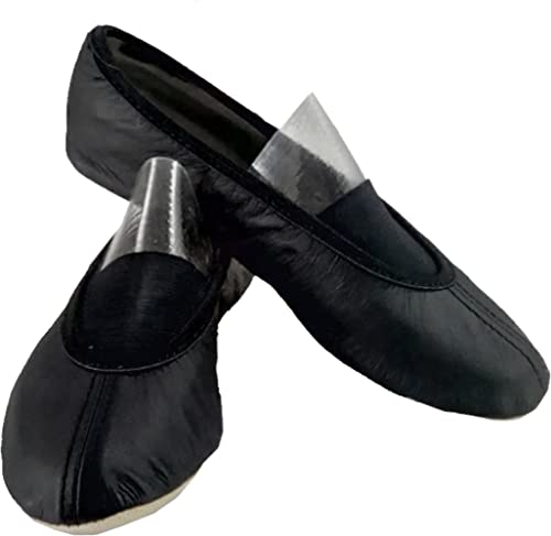 Gymnastikschuhe Ballettschuhe Ballettschläppchen Turnschläppchen Ballerinas Tanzschuhe (Leder schwarz, numeric_38) von Primus-Versand