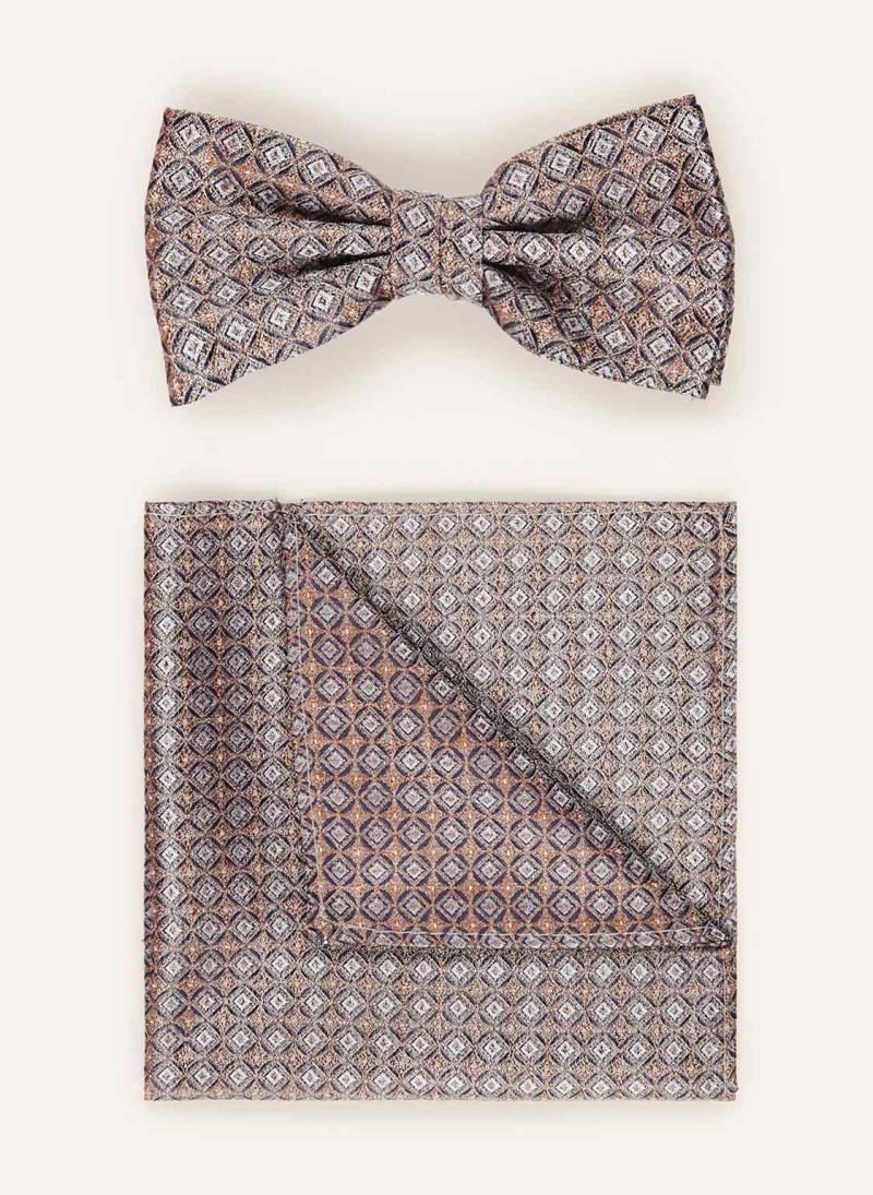 Prince Bowtie Set: Fliege Und Einstecktuch braun von Prince BOWTIE