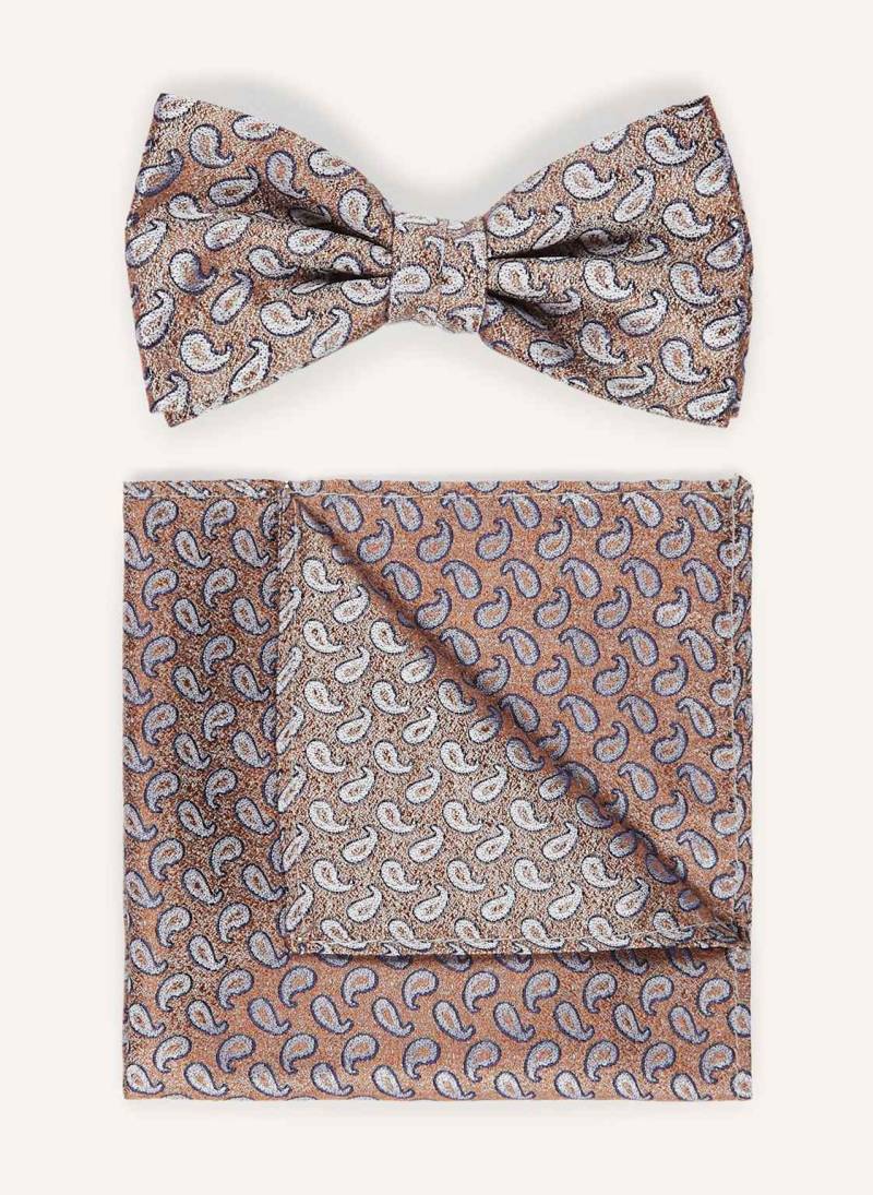 Prince Bowtie Set: Fliege Und Einstecktuch braun von Prince BOWTIE