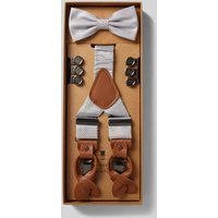 Prince Bowtie Fliege mit Hosenträgern im Set in Silber, Größe 1 von Prince Bowtie