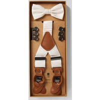 Prince Bowtie Fliege mit Hosenträgern im Set in Weiss, Größe 1 von Prince Bowtie