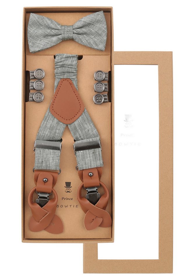 Prince Bowtie Hosenträger Hosenträger Set im sportiven Leinenlook von Prince Bowtie