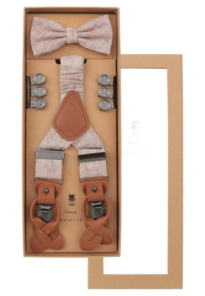 Prince Bowtie Hosenträger Hosenträger Set im sportiven Leinenlook von Prince Bowtie
