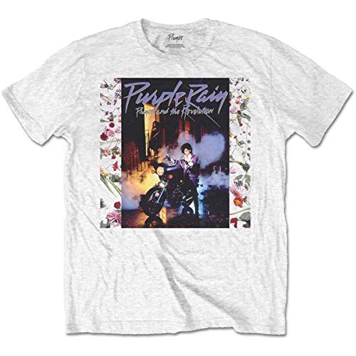 Prince Herren Purple Rain Album T-Shirt, Weiß (White White), Large von Prince