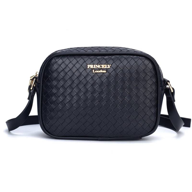Princely London Schultertasche Maya – Kompakte Damen-Umhängetasche in eleganter Flechtoptik von Princely London