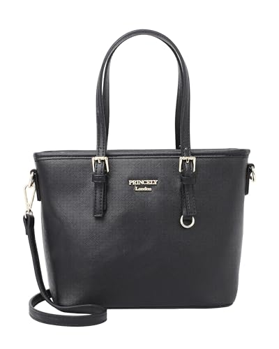 Princely London Shopper Beverly Large - Stylische Handtasche Damen - Geräumige Shopper-Tasche mit Reißverschluss & Innenfächern - Schwarz von Princely London