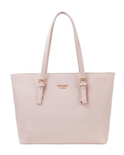 Princely London Shopper Beverly Medium - Stylische Handtasche Damen - Geräumige Shopper-Tasche mit Reißverschluss & Innenfächern - Nude von Princely London