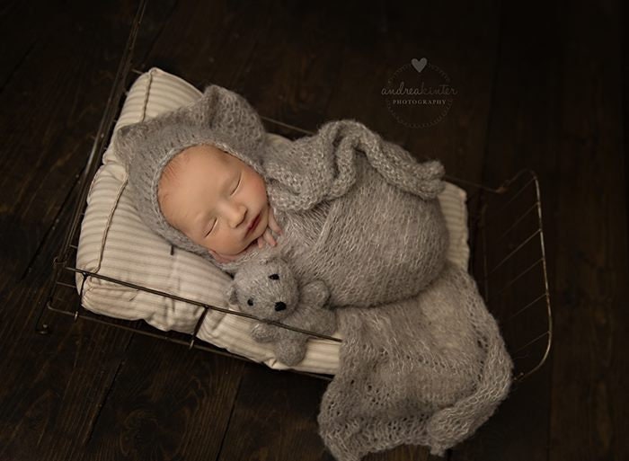 Luxus Gebürstete Seide Alpaka Neugeborenen Teddybär Mütze Passend Wrap Little Teddy Spielzeug Foto Requisite Junge Mädchen Prop von PrincesaAnastasia