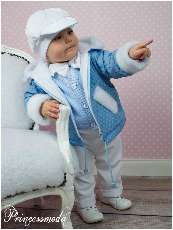 (17) Tolle Babyjacke in Blau zur Taufe! Winterjacke von Princess Moda