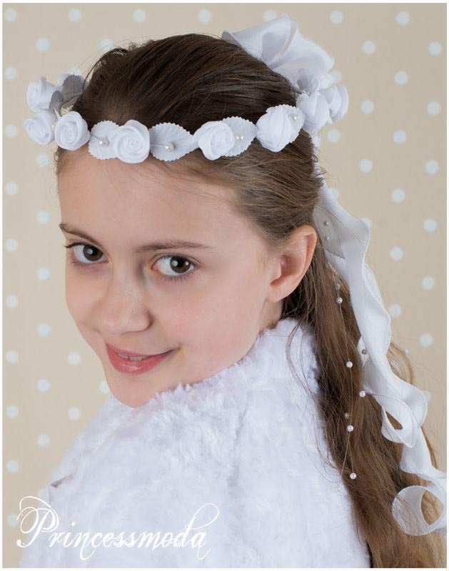 (180) Zarter Haarkranz mit Rosen und Perlen von Princess Moda