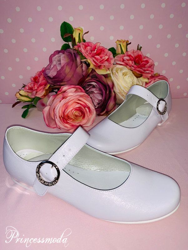 812 Elegante Kommunionschuhe mit Absatz in silber von Princess Moda