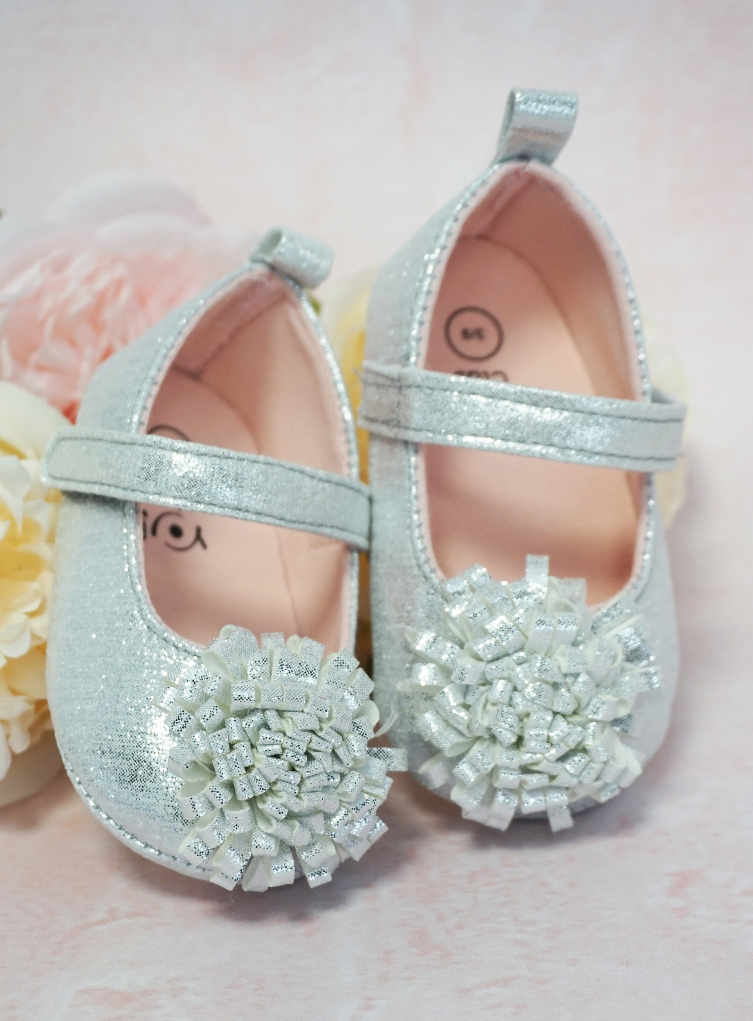 Baby Schuhe in Silber von Princess Moda