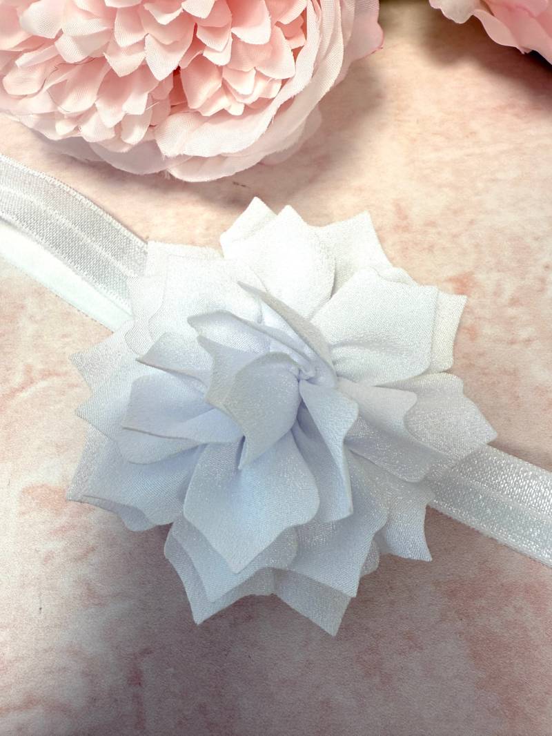 Baby Stirnband in Schneeweiß von Princess Moda