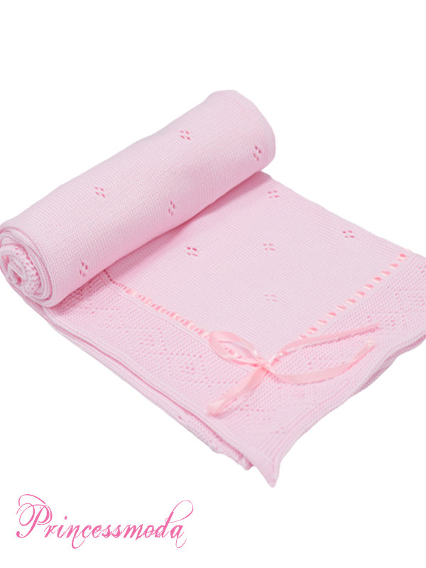 Babydecke in Rosa aus 100% Baumwolle von Princess Moda