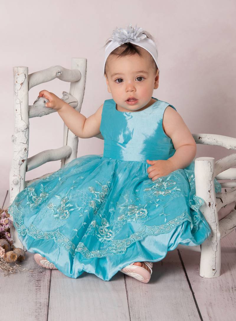 Blaues Mädchen Kleid Gr. 80/86 von Princess Moda