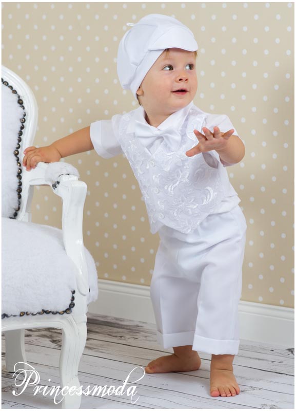 DAMIAN - Sommerlicher Taufanzug für Jungs 5Tlg. von Princess Moda