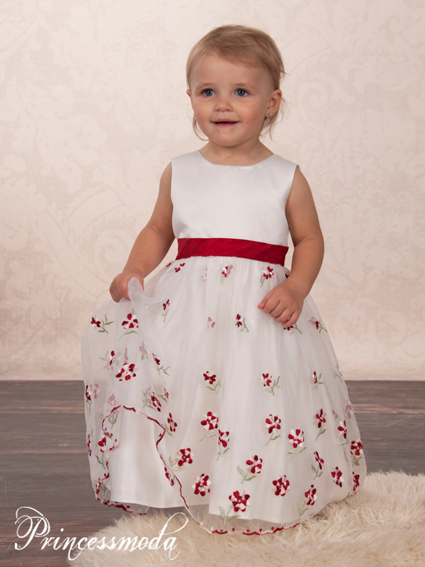 ELLEN - Fantastisches Festkleid mit Roten Blumen von Princess Moda