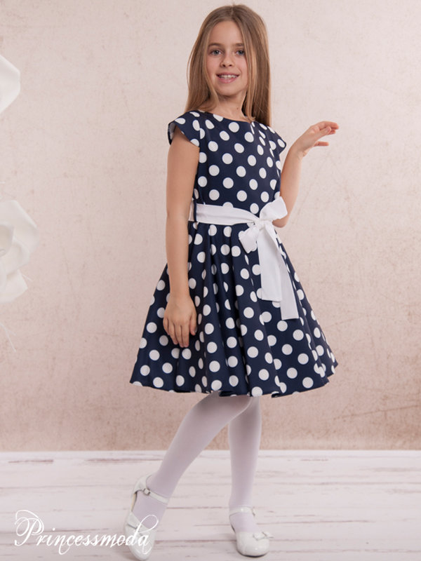 EVA - Sehr schönes Festkleid für Mädchen in Marineblau von Princess Moda