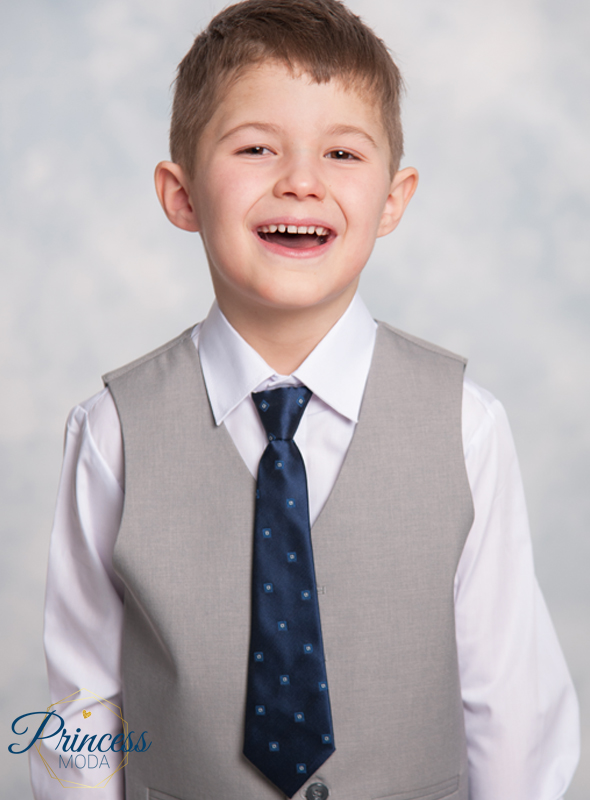 Elegante Krawatte in dunkelblau inkl. Einstecktuch von Princess Moda