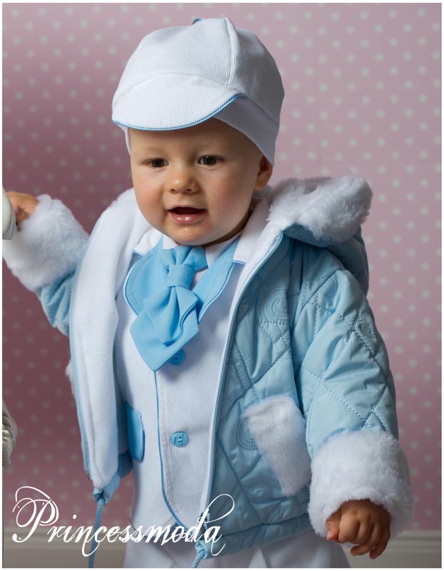 Elegante Winter Jacke mit Kapuze in Blau von Princess Moda