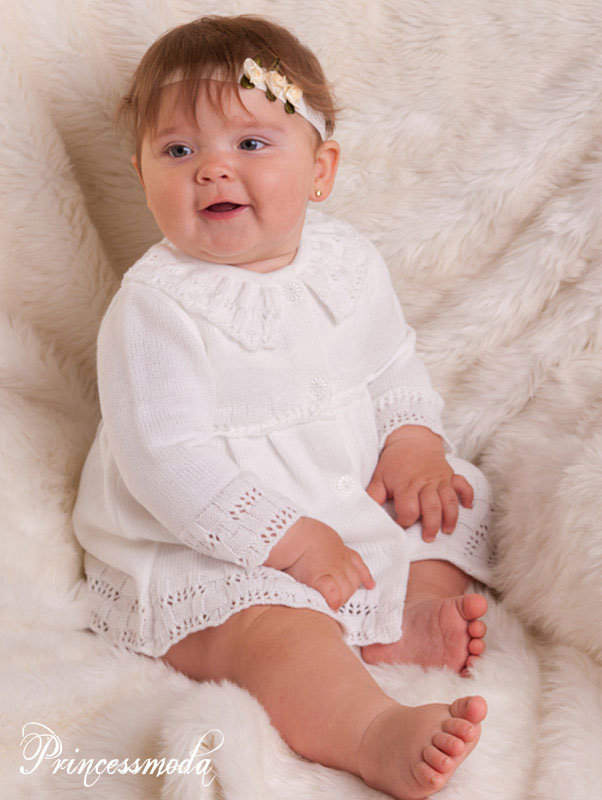 Entzückender Strickmantel in Weiß von Princess Moda