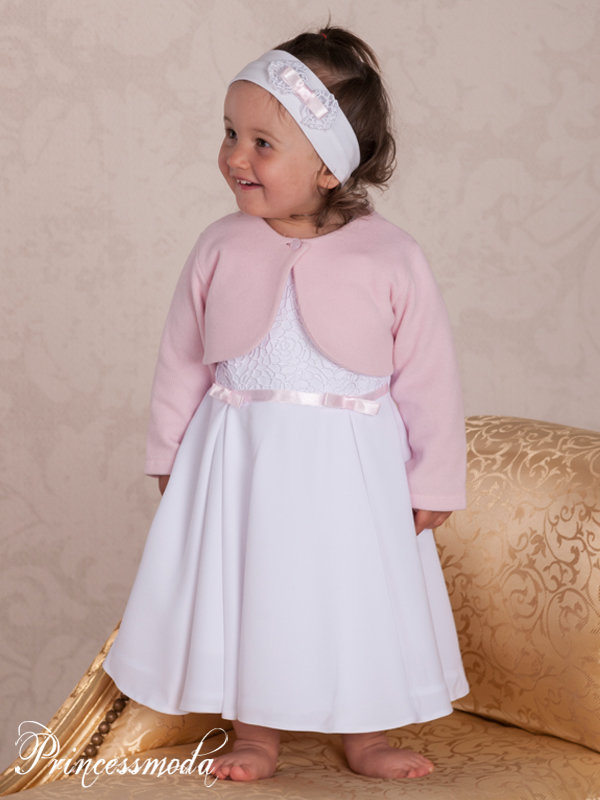 Evelyn - Taufkleid inkl. Bolerojacke und Stirnband von Princess Moda