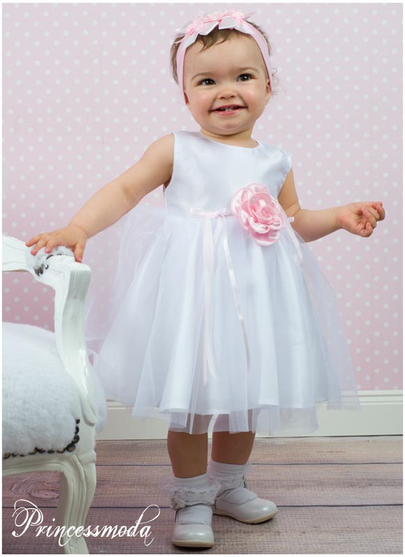 Exclusives Taufkleid Helene aus Satin und Tüll von Princess Moda