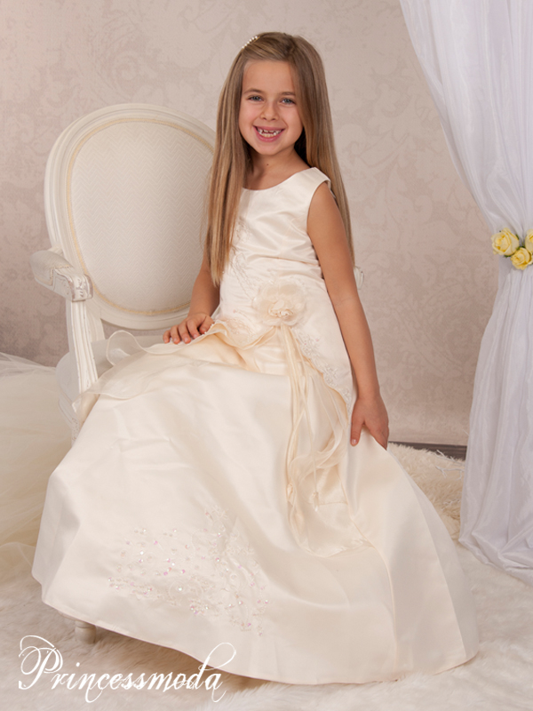 FRIEDA - Edles Abendkleid für Mädchen in Champagner von Princess Moda
