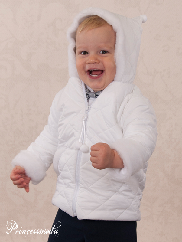 Gesteppte, wattierte Jacke in Weiß von Princess Moda