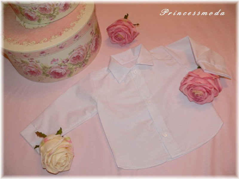 Hemd in schneeweiss Langarm von Princess Moda