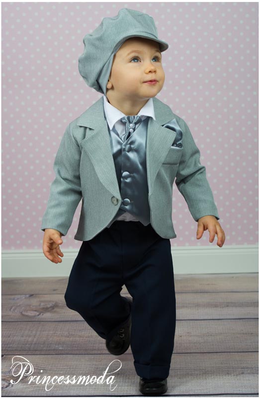 JAMES - Edler Smoking in Grau und Blau von Princess Moda