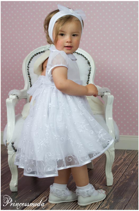 JANE das edelste TAUFKLEID mit HUT für die Sommertaufe von Princess Moda