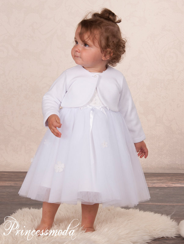 Karlotte - verspieltes Mädchenkleid in Weiss - inklusive Bolero von Princess Moda
