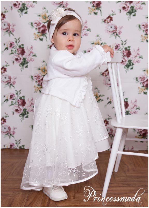 Katharina - Festliches Taufkleid in Champagner von Princess Moda