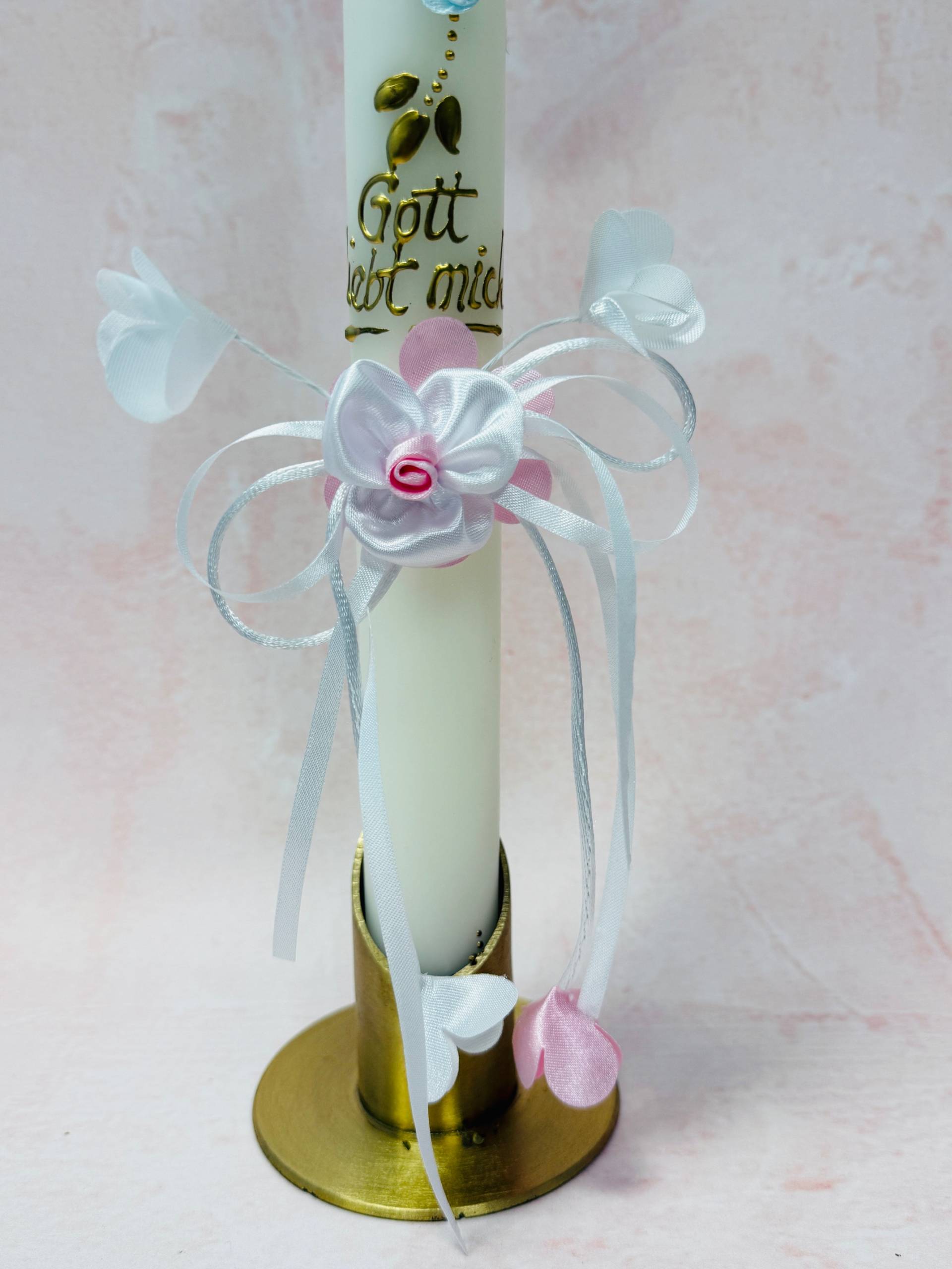 Kerzenschmuck in Weiß und Rosa von Princess Moda