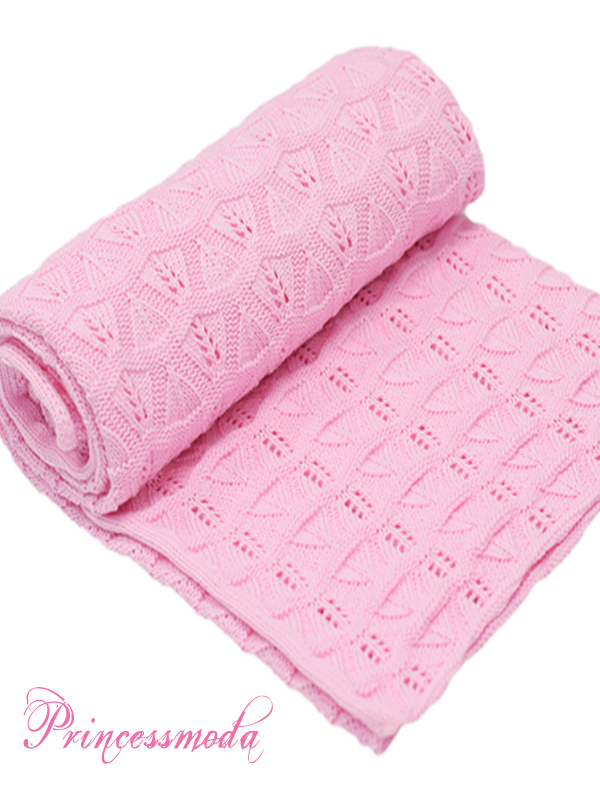 Kuscheldecke in Rosa aus 100% Baumwolle von Princess Moda