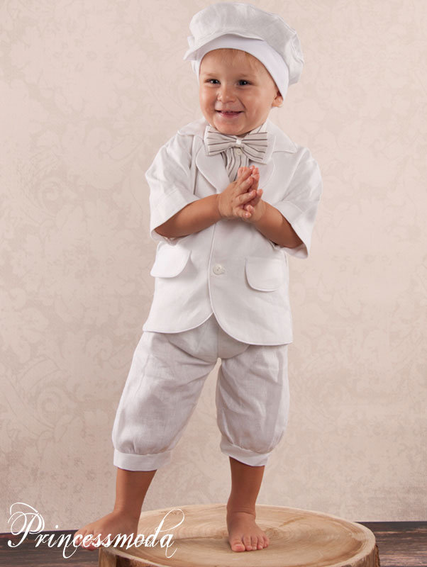 MATHIS - Ein Sommertraum aus Leinen! Luftiger Taufanzug von Princess Moda