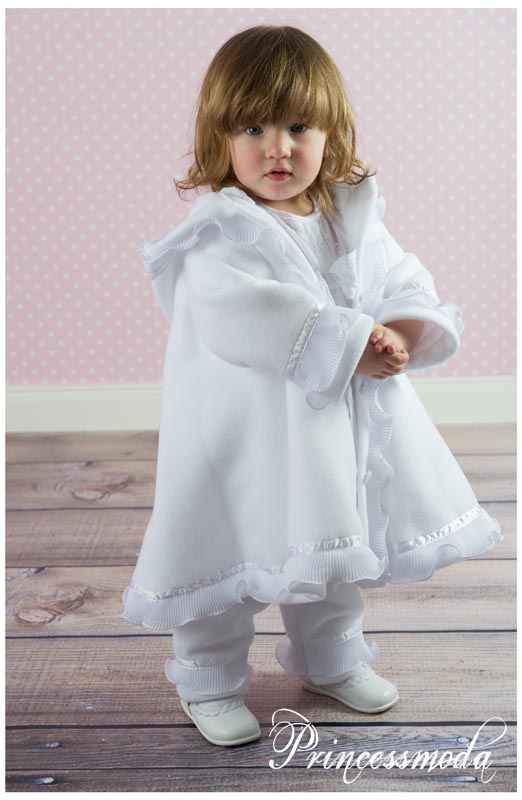 MAXI - Wintertraum in weiß! Taufmantel+Hose+Hut von Princess Moda