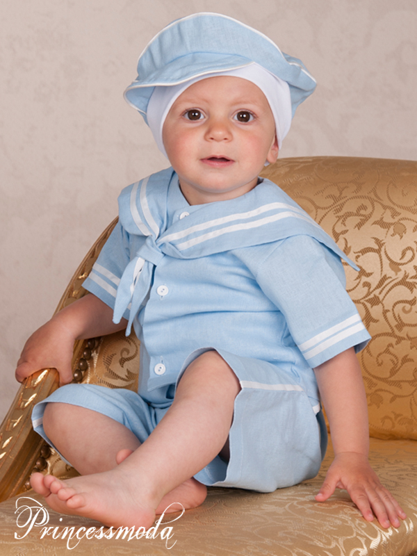 NILS - Aus Leinen! Taufanzug für kleine Matrosen! Sommertaufe von Princess Moda
