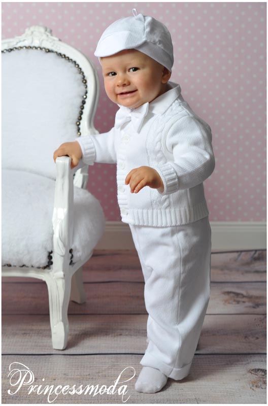 NOAH - Wunderschöner Taufanzug mit Strickjacke von Princess Moda