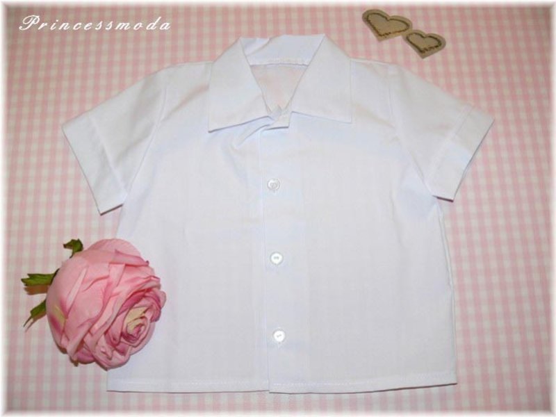 Nr. 1 Hemd in schneeweiss Kurzarm Sommerhemd von Princess Moda