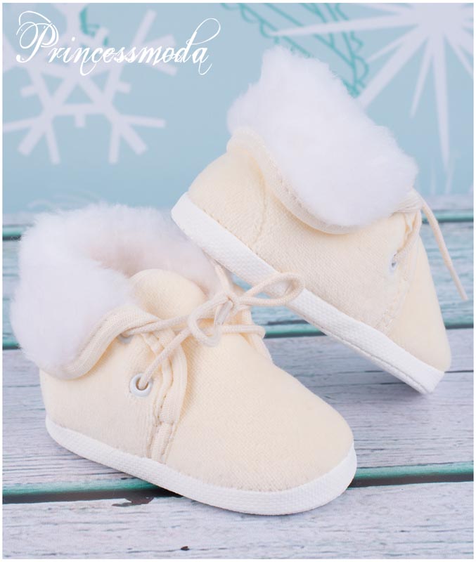 Nr.52 Babyschuhe für die Wintertaufe! Schön warm! von Princess Moda