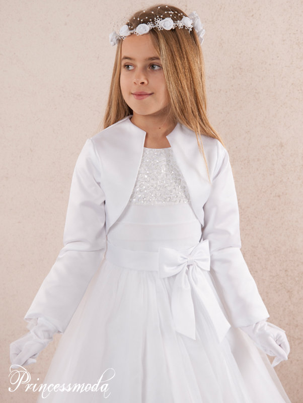 PK021 Edle Kommunionjacke Bolerojacke von Princess Moda