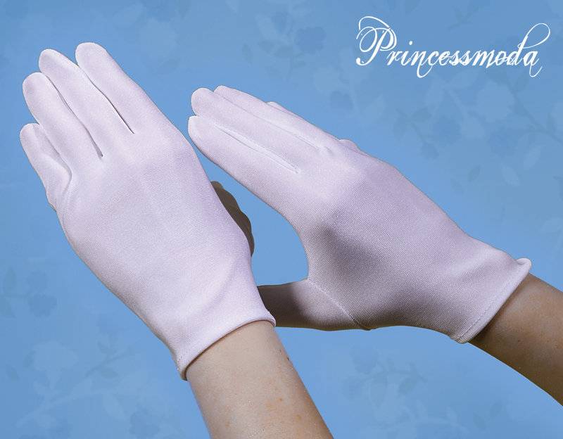 RK-010 Schlichte Kommunion Handschuhe - Weiss von Princess Moda