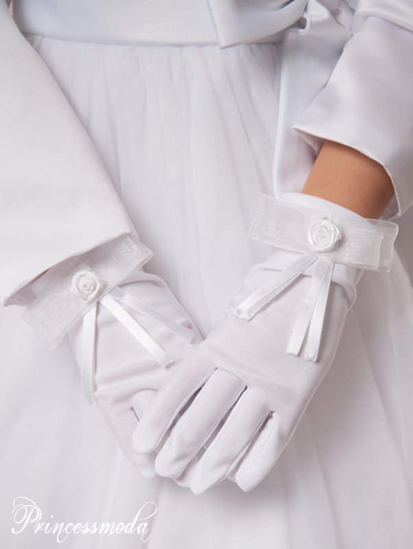 RK045 HANDSCHUHE mit SCHLEIFE von Princess Moda