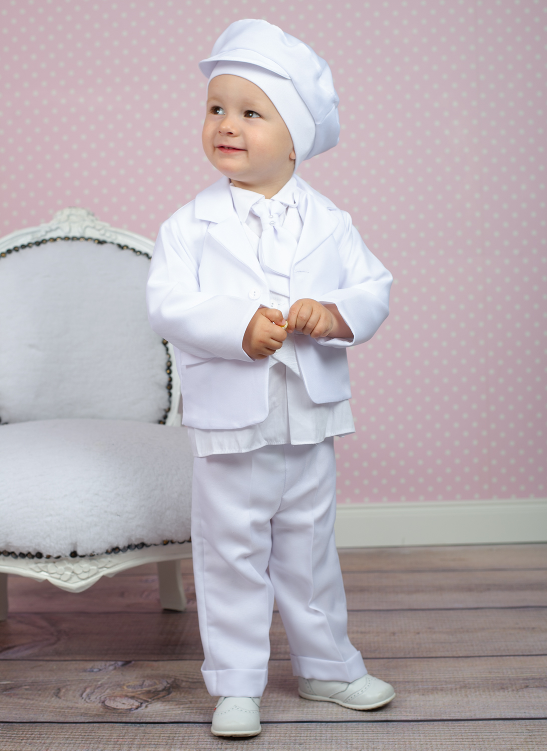 TOMI - Schneeweißer Babytaufanzug von Princess Moda