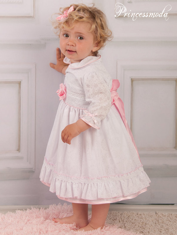 Taufkleid Lotta - Wunderschön in Rosa-Weiß von Princess Moda