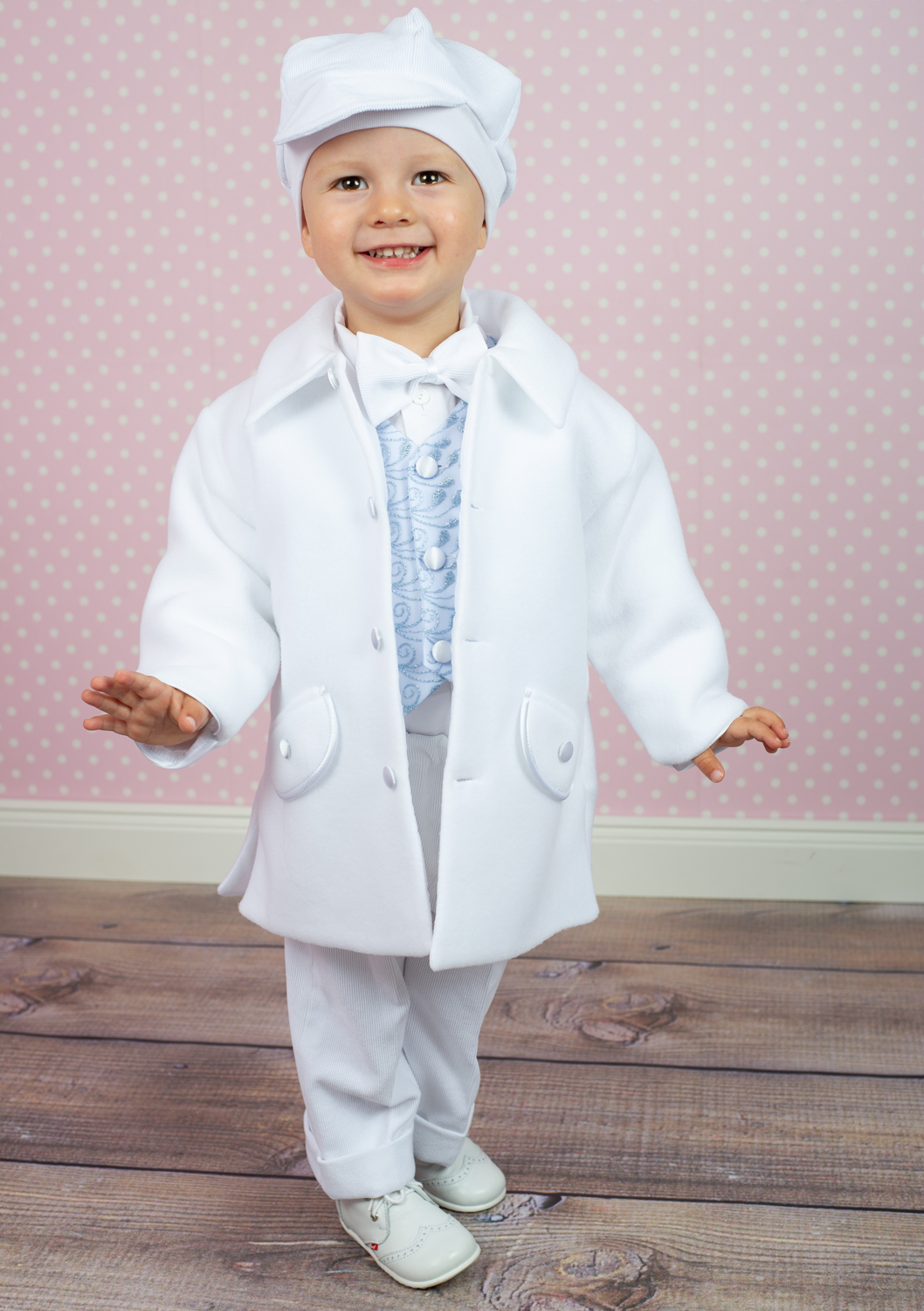 WILLI - Edler Taufanzug in weißem Taufmantel von Princess Moda