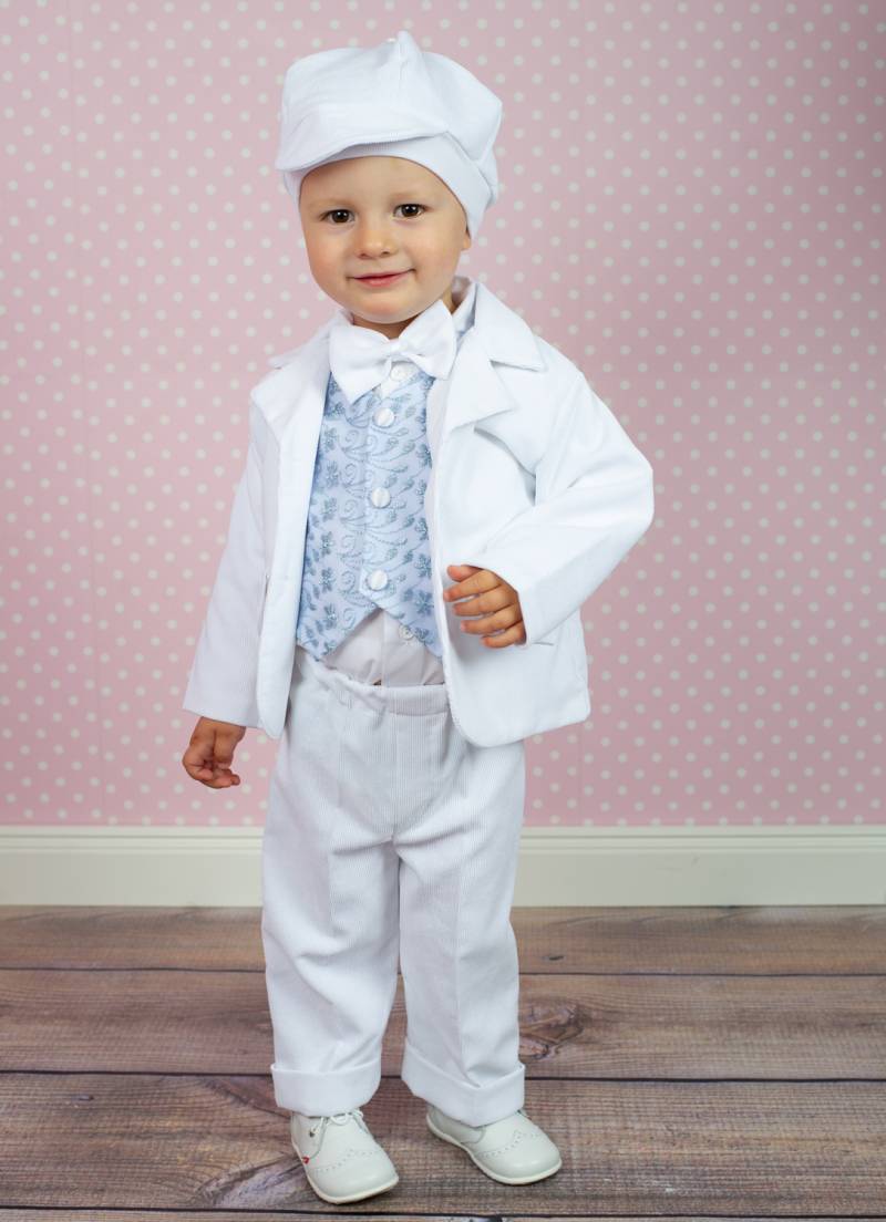 WILLI - Zarter Babytaufanzug aus Cord mit edler Weste von Princess Moda