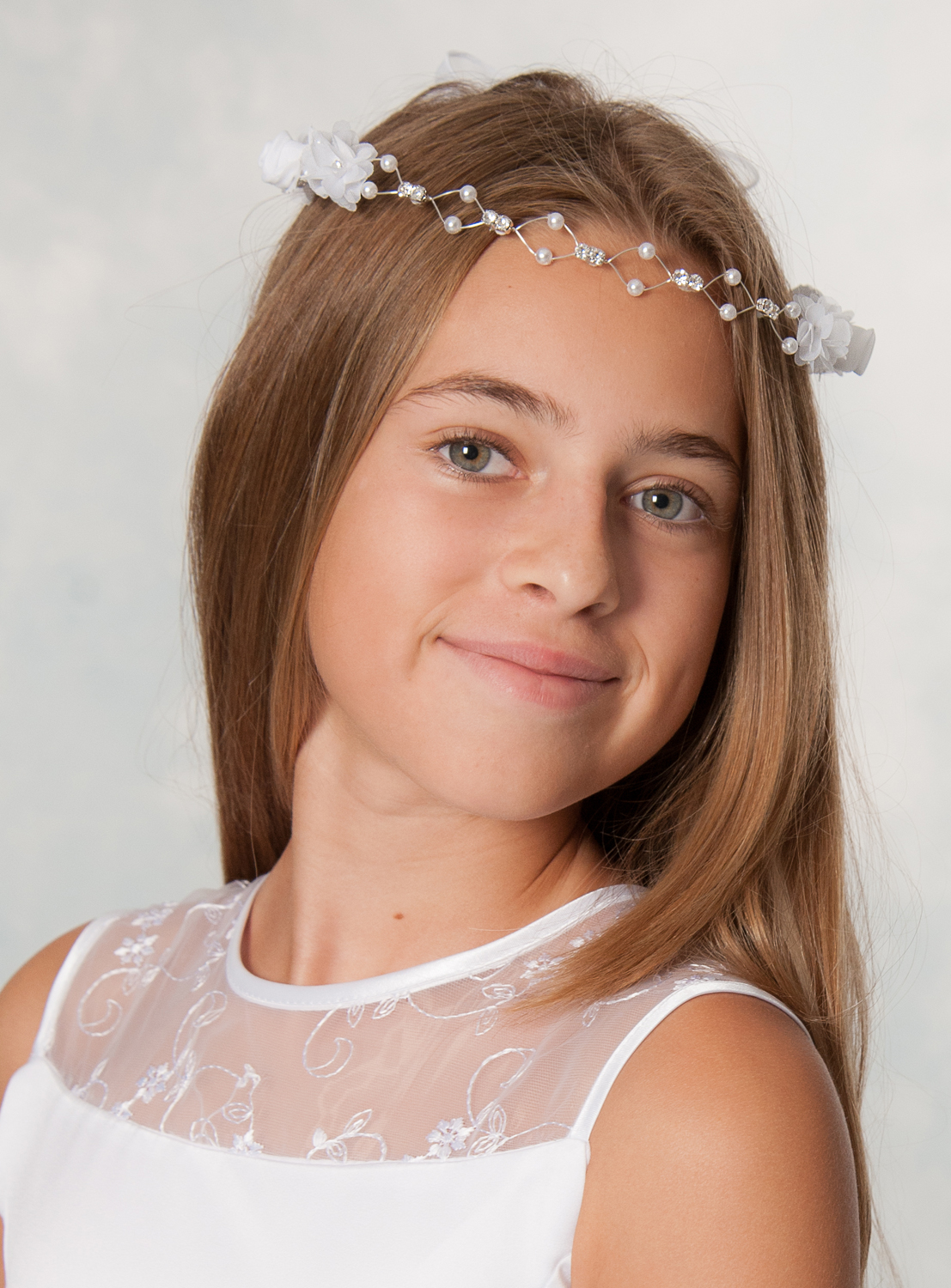 Zarter Haarkranz mit Perlen und Strass Steinen von Princess Moda